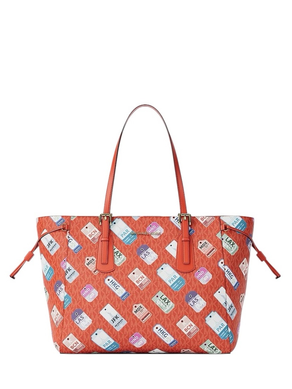MICHAEL KORS NWT Voyager Large Printed Signature Logo Tote Bag $398